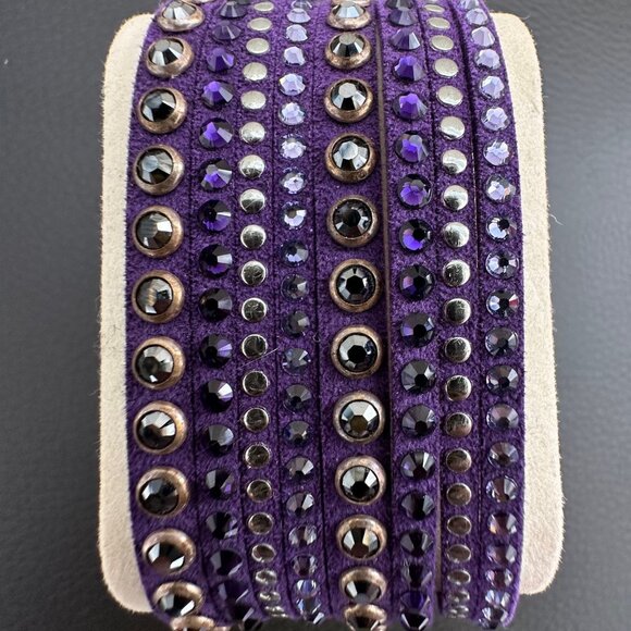 Swarovski Purple Double Wrap Slake Bracelet - Picture 3 of 4